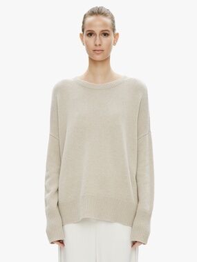 Theory Cashmere Karenia Sweater Size Medium Cozy Fall Winter Cream (I)